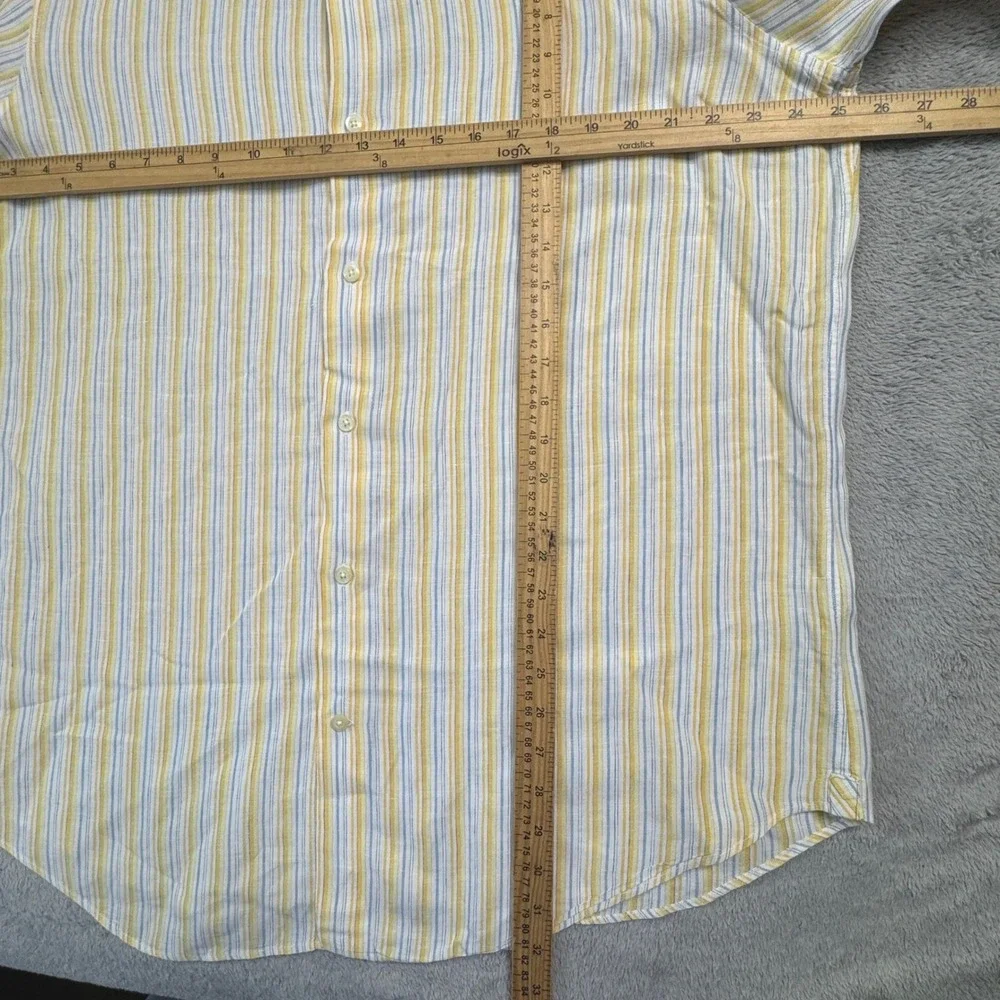 Banana Republic Mens XL Striped 100%‎ Linen Long Sleeve Button Up Shirt NWT!